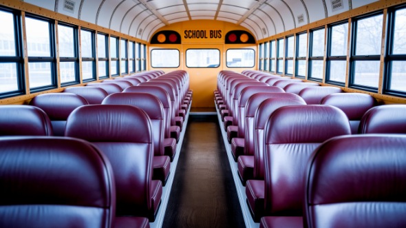 school bus rental interior long beach